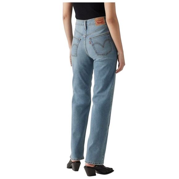 Levi's Medium Wash Wedgie Straight Distressed Denim Jeans 31x28 - Picture 10 of 16